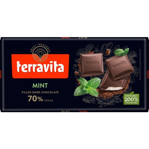 Terravita 70% Étcsokoládé tábla Menta 100g