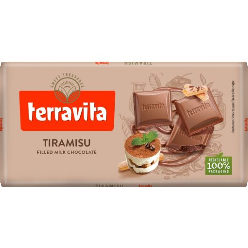 Terravita Tejcsokoládé tábla Tiramisú 100g