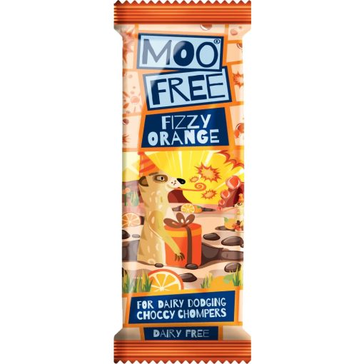 Moo Free Mini Moo Frizzy Narancs Tejmentes Csokoládé szelet 20g