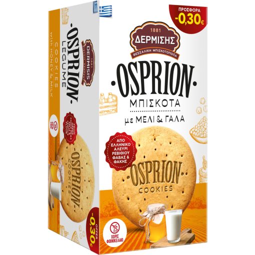 Dermisis Osprion - Teljes kiőrlésű Tejes-Mézes keksz 160g