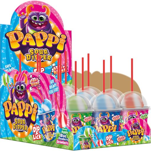 Pappi - Sour Dipper (3 féle: Eper, Málna, Alma) 34g