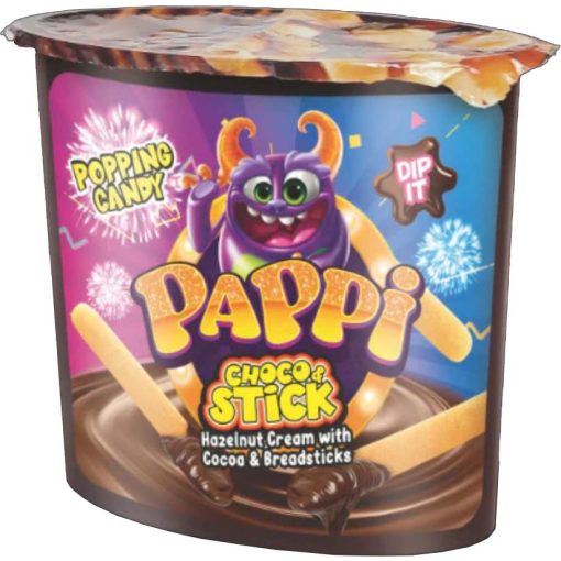 Pappi - Choco & Sticks Pattogócukorral 55g