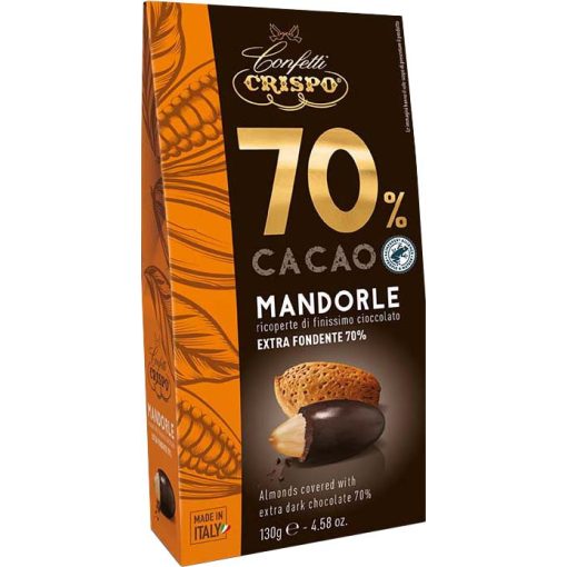 Crispo Ricoperte - 70% Étcsokoládé Mandulával 130g
