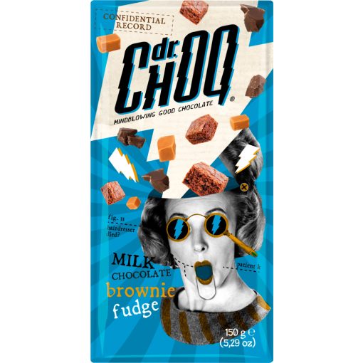 Dr. Choq - Tejcsokoládé tábla Brownival és Fudge-al 150g