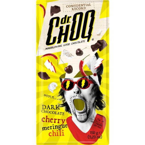 Dr. Choq - Étcsokoládé tábla Meggy-Chili-Meringue darabokkal 150g