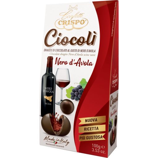 Crispo Ciocoli - Nero d'Avola Étcsokoládé Praliné 100g
