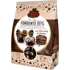   Crispo Praline - Fondente 55% Étcsokoládé Praliné Keksz darabokkal 250g
