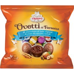   Crispo Húsvéti Tejcsokoládé tojások Mogyorókrémmel és ropogós Gabonával 500g