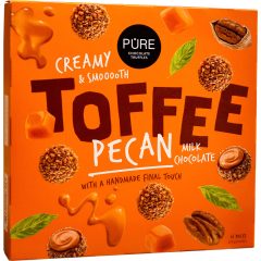 Pure - Toffee - Csokoládé Trüffel Karamell töltelékkel Pekándióval borítva 153g   Pure - Toffee - Csokoládé Trüffel Karamell töltelékkel Pekándióval borítva 153g