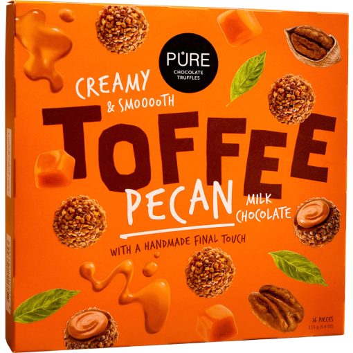 Pure - Toffee - Csokoládé Trüffel Karamell töltelékkel Pekándióval borítva 153g