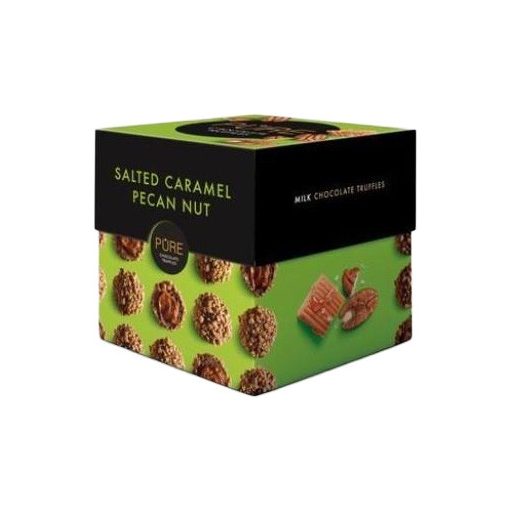 Pure - Cube - Csokoládé Trüffel Sós-karamell töltelékkel Pekándióval borítva 110g