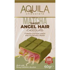   Aquila Angyalhaj Matchás Fehér Csokoládé - Vattacukor és Pisztácia töltelékkel 60g