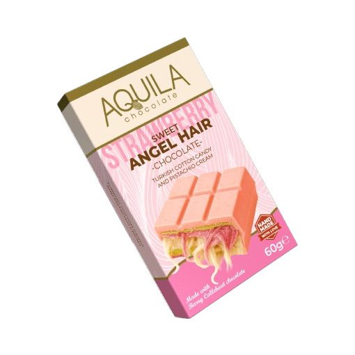 Aquila Angyalhaj Epres Fehér Csokoládé - Vattacukor és Pisztácia töltelékkel 60g