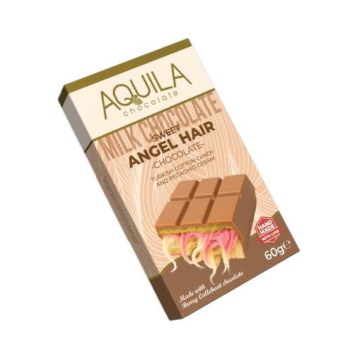 Aquila Angyalhaj Tejcsokoládé - Vattacukor és Pisztácia töltelékkel 60g
