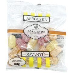   TLM Aprócska - Gyümölcs Ízű Töltetlen Savanyú Cukorka 80g