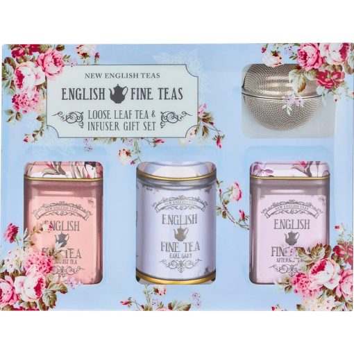 NET "Vintage Floral" Mini szálas tea válogatás 70g + tea szűrő