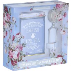   NET "Vintage Floral" Szálas Earl Grey tea 125g + tea szűrő