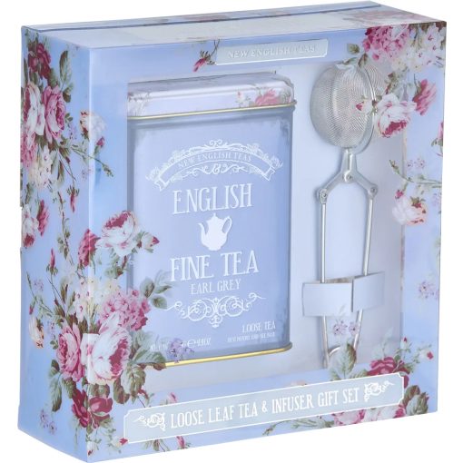 NET "Vintage Floral" Szálas Earl Grey tea 125g + tea szűrő