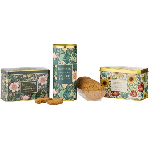 NET "Hímzett Virágmintás" Ajándékcsomag (2x40 filter tea + Gyömbéres keksz 200g) 360g