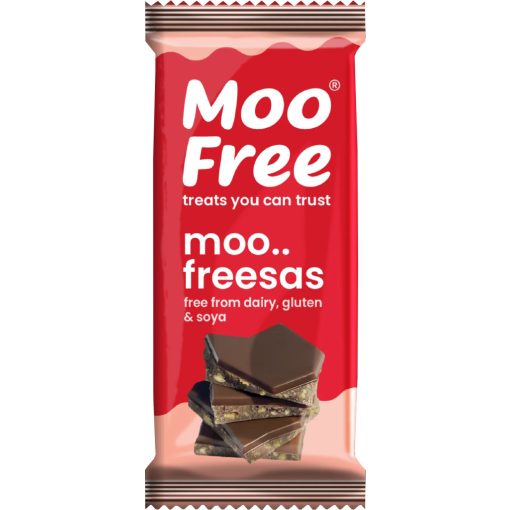 Moo Free Moofreesas Tejmentes Csokoládé tábla Rizses-keksz darabokkal 80g