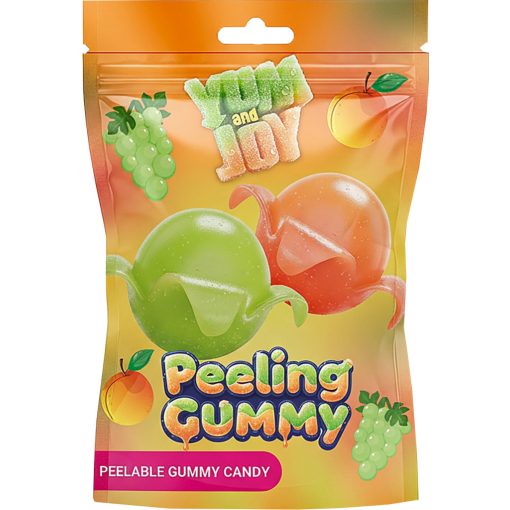 Yum&Joy Peeling Gummy - Hámozható gumicukor (szőlő, barack íz) 50g