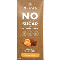   Mulate Organic Light - Tejcsokoládé Mangóval és Cayenne borssal NSA 80g
