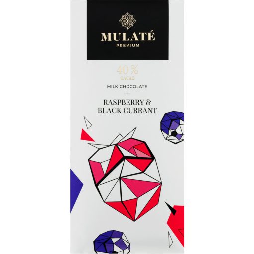 Mulate Premium - Tejcsokoládé liofilizált Málnával és Feketeribizlivel 90g