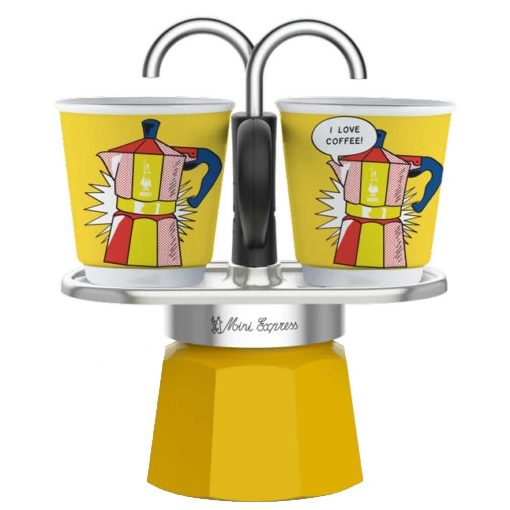 Bialetti Mini Express Lichtenstein kotyogós kávéfőző - 2 adagos szett