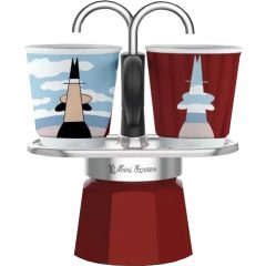   Bialetti Mini Express Magritte kotyogós kávéfőző - 2 adagos szett