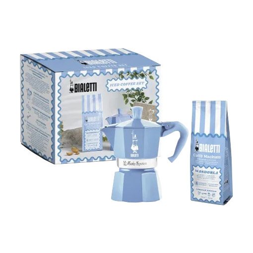 Bialetti Moka Express kotyogó 3 adag + Perfetto Moka Mandulás őrölt kávé 250g
