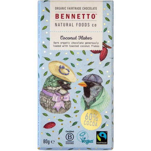 Bennetto BIO 60% Étcsokoládé Kókusz reszekékkel 80g