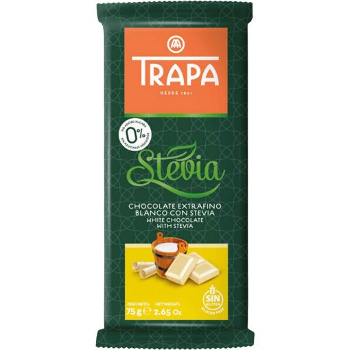 Trapa Stevia NSA Fehér Csokoládé 75g